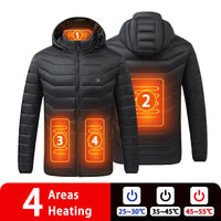 USB Heated Down Jacket, Up to 21 Zones