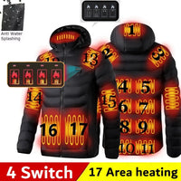 Men's Heated Down Parka, Up to 17 Zones