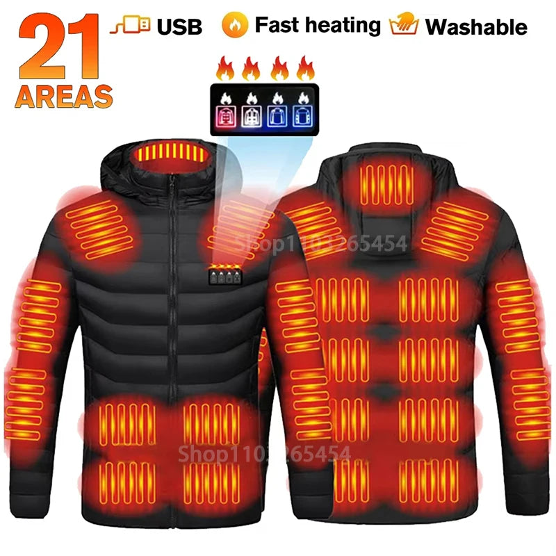 Waterproof USB Heated Jacket, Up to 31 Zones