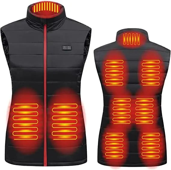 Women's Graphene Heated Vest, 4/9 Zones, USB