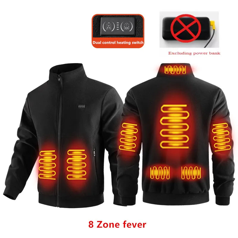 Muninako Polar Fleece Heated Jacket, 8 Zones
