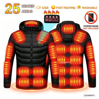 LEOSOXS Washable Heated Coat, Up to 25 Zones