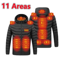 USB Heated Down Jacket, Up to 21 Zones
