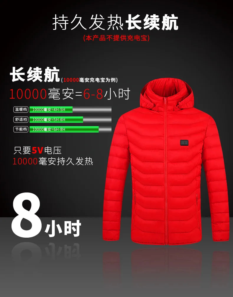 Waterproof USB Heated Jacket, Up to 31 Zones