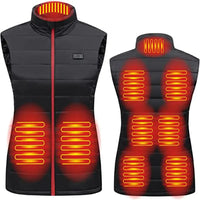 Women's Graphene Heated Vest, 4/9 Zones, USB
