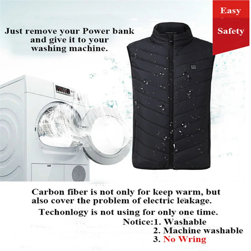Electric Heated Bodywarmer Vest, 17 Zones