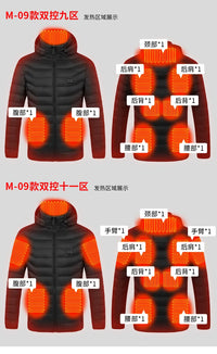 USB Heated Jacket Hoodie, Up to 31 Zones