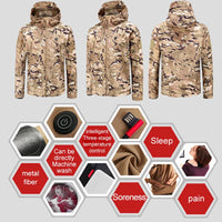 Hooded Heated Hunting Jacket, USB Smart