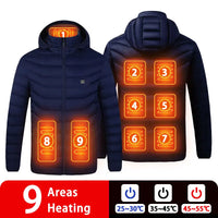 USB Heated Down Jacket, Up to 21 Zones
