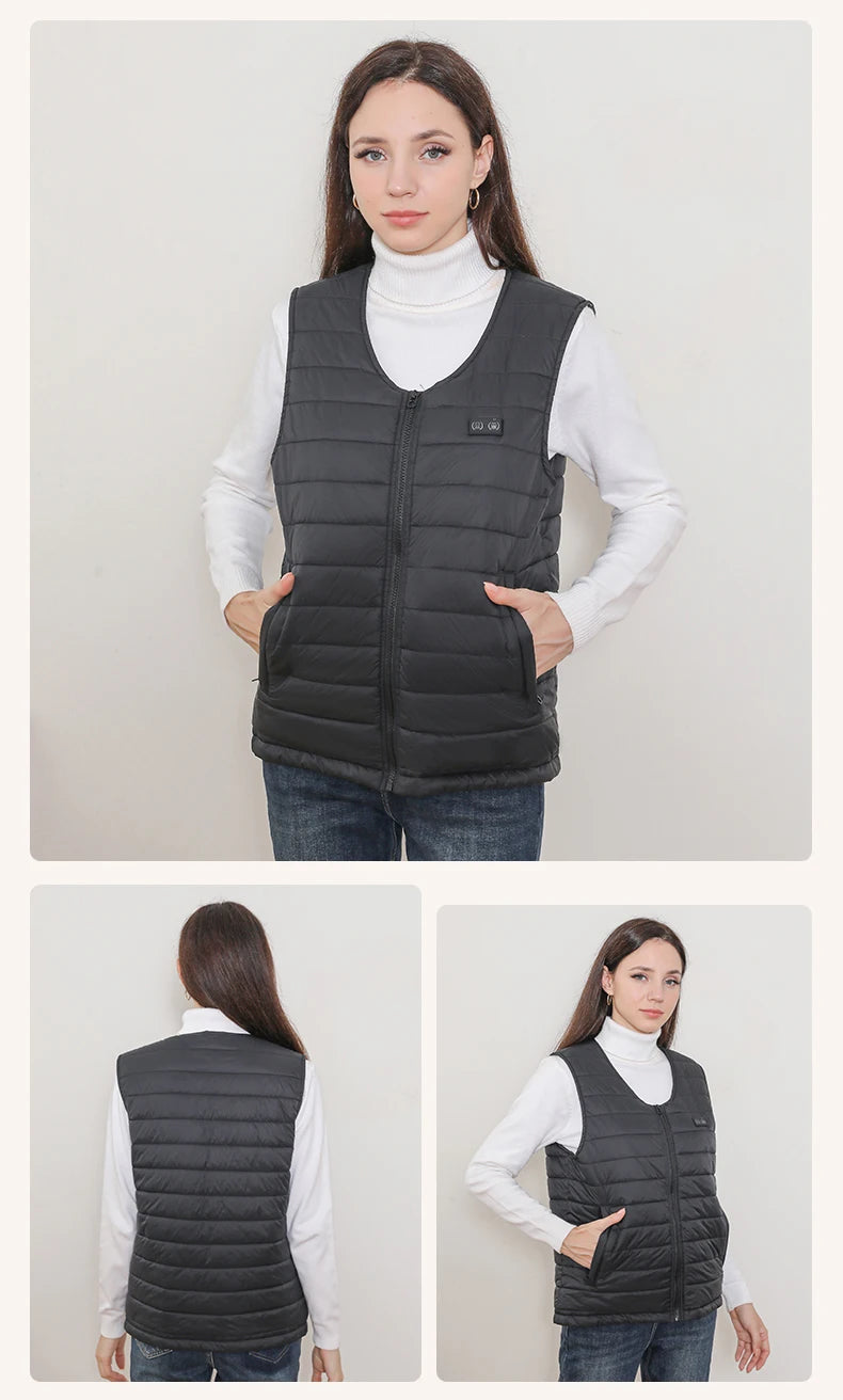 Unisex 22-Zone Heated Vest, V-Neck