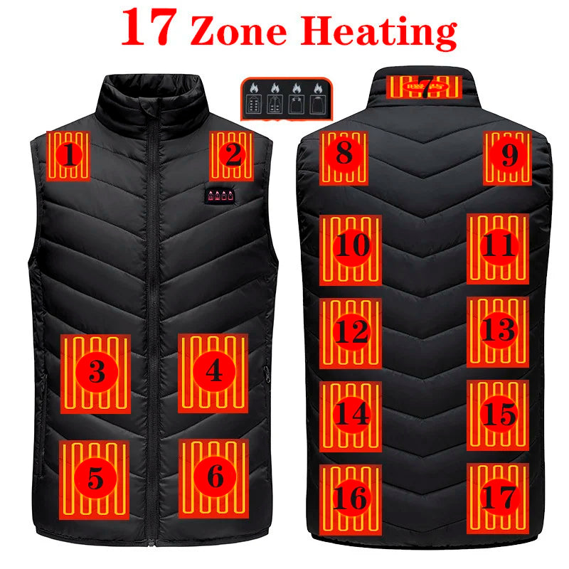 Electric Heated Bodywarmer Vest, 17 Zones