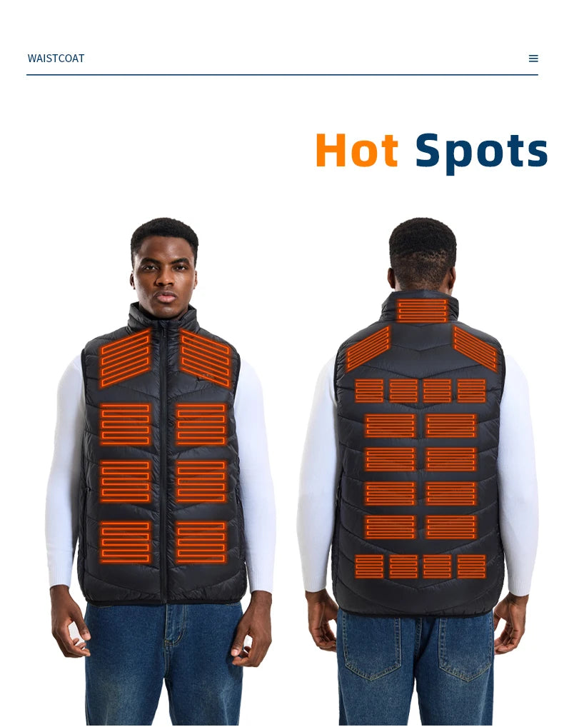 Smart Heated Vest, Up to 27 Zones, USB