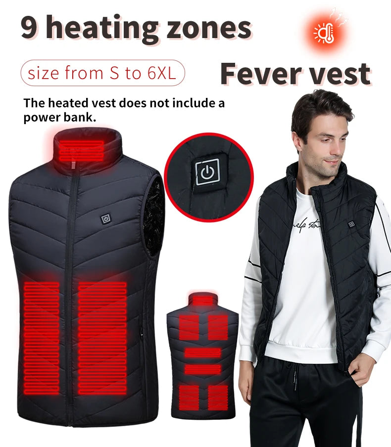 Smart Heated Vest, Up to 27 Zones, USB