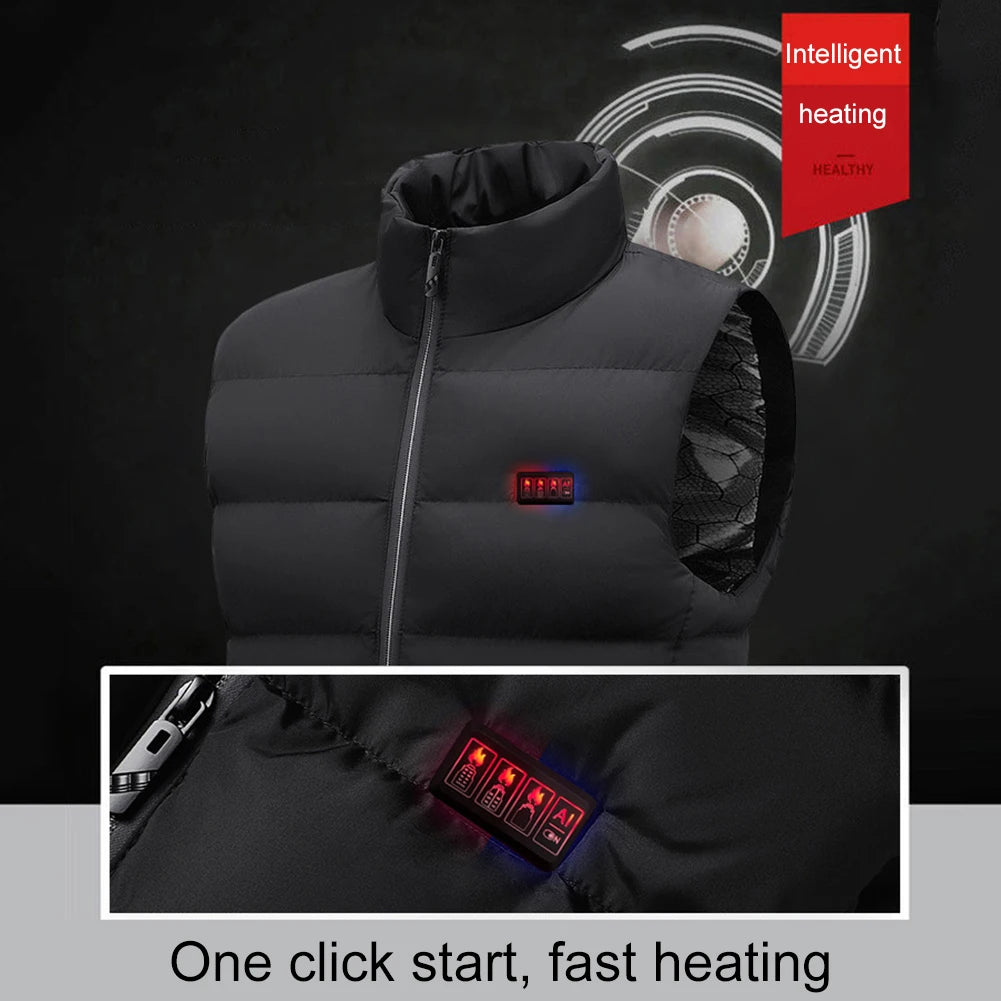 23-Zone Heated Cotton Vest, V-Neck, M-7XL