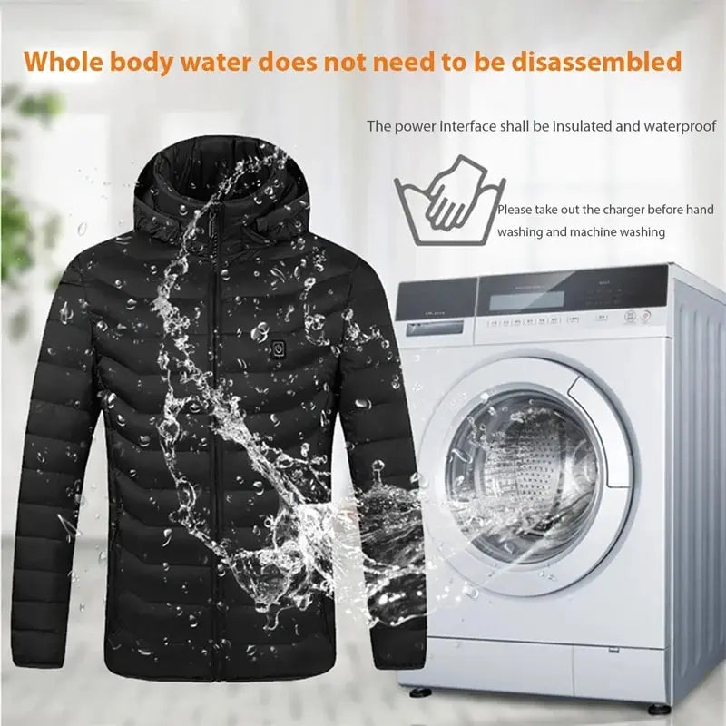 USB Heated Down Jacket, Up to 21 Zones